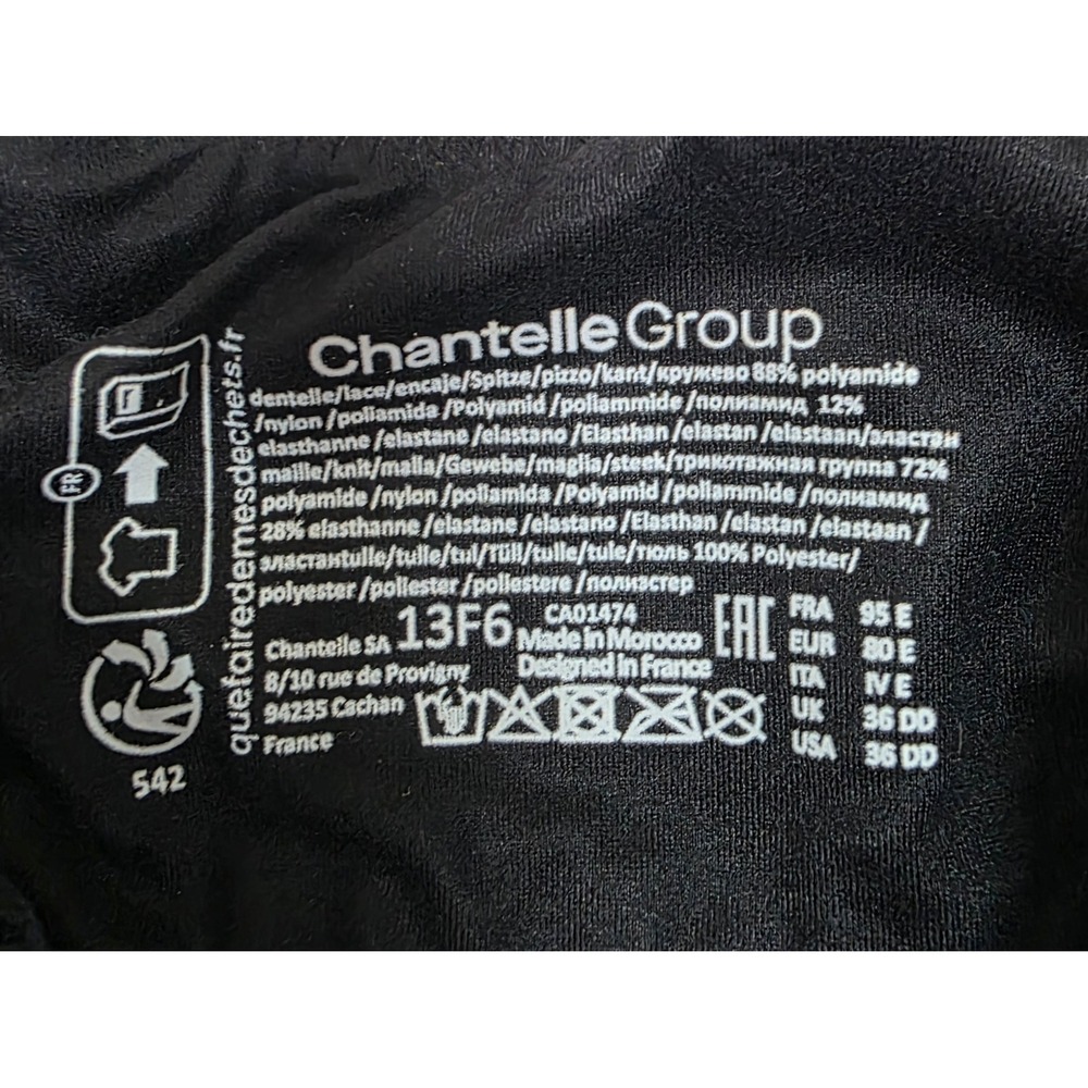 Chantelle Group 36DD Black Lace Front Closure Underwire Bra - Picture 5 of 5